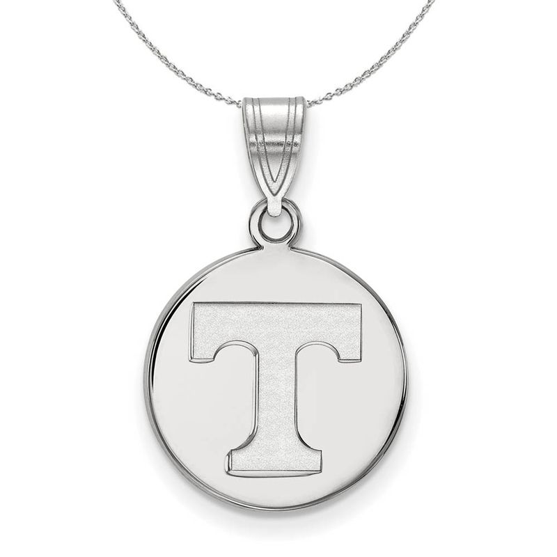 Sterling Silver U. Of Tennessee Medium Initial T Disc Necklace - 24 In